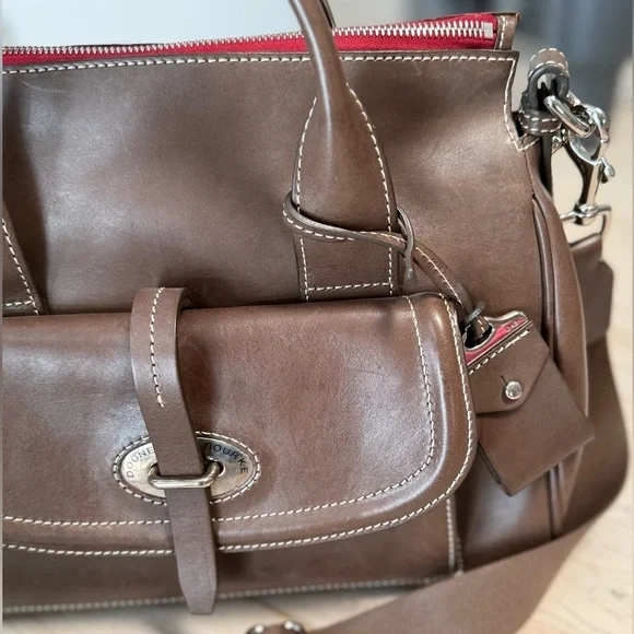 Dooney & Bourke Toscana Brown Leather Satchel Bag - Picture 11 of 16